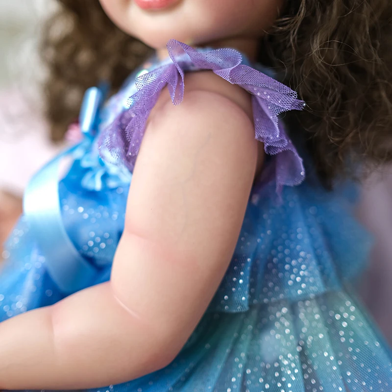 55CM Reborn Doll Full Body Silicone Betty Hand-Detailed Painting with Visible Veins Lifelike 3D Skin Rooted Long Hair Art Doll