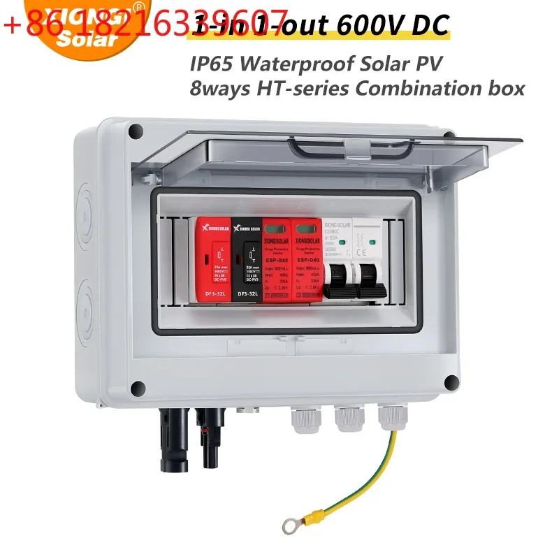 YAO Solar photovoltaic PV Combiner Box With Lightning Protection 1 in 1 out DC 600V Fuse IP65 MCB SPD DB for Solar Panel  Box
