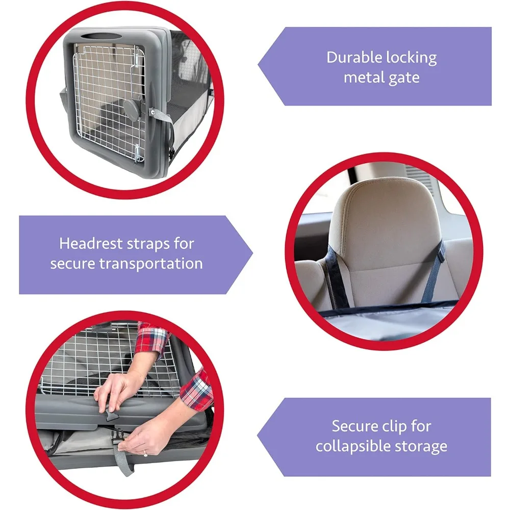 Car Seat Pet Crate with Divider