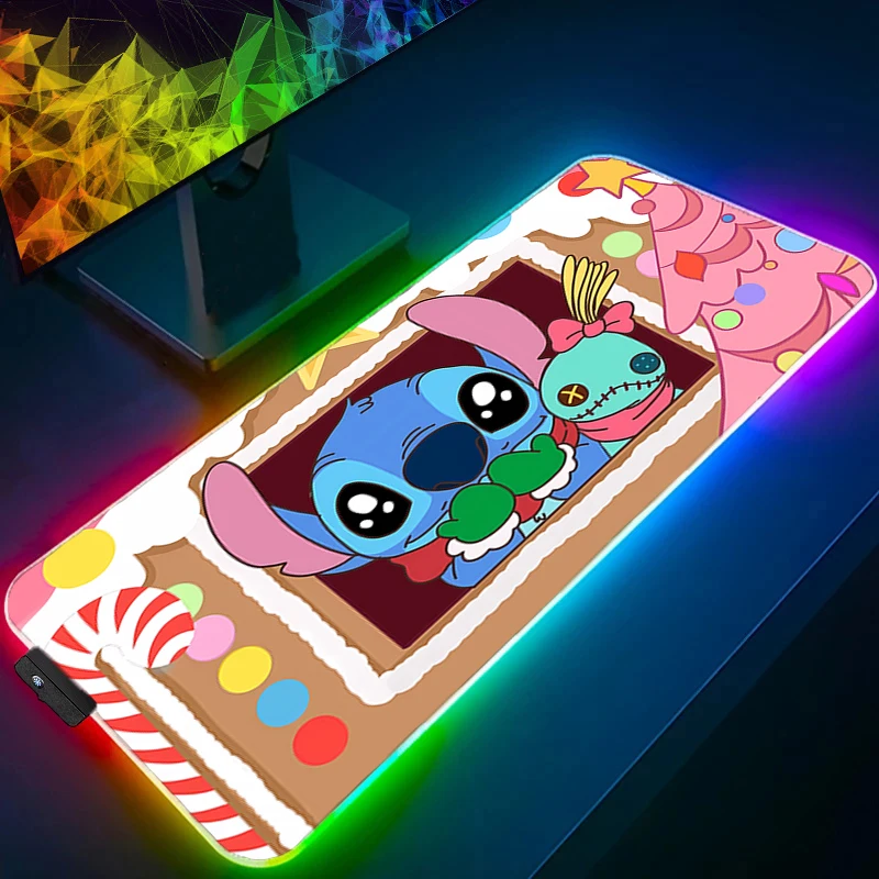 RGB ماوس الوسادة غرزة الخلفية كبيرة eSports عدم الانزلاق جهاز كمبيوتر شخصي ألعاب الألعاب الملحقات LED ماوس لوحة المفاتيح حصيرة مكتبية السجاد #4