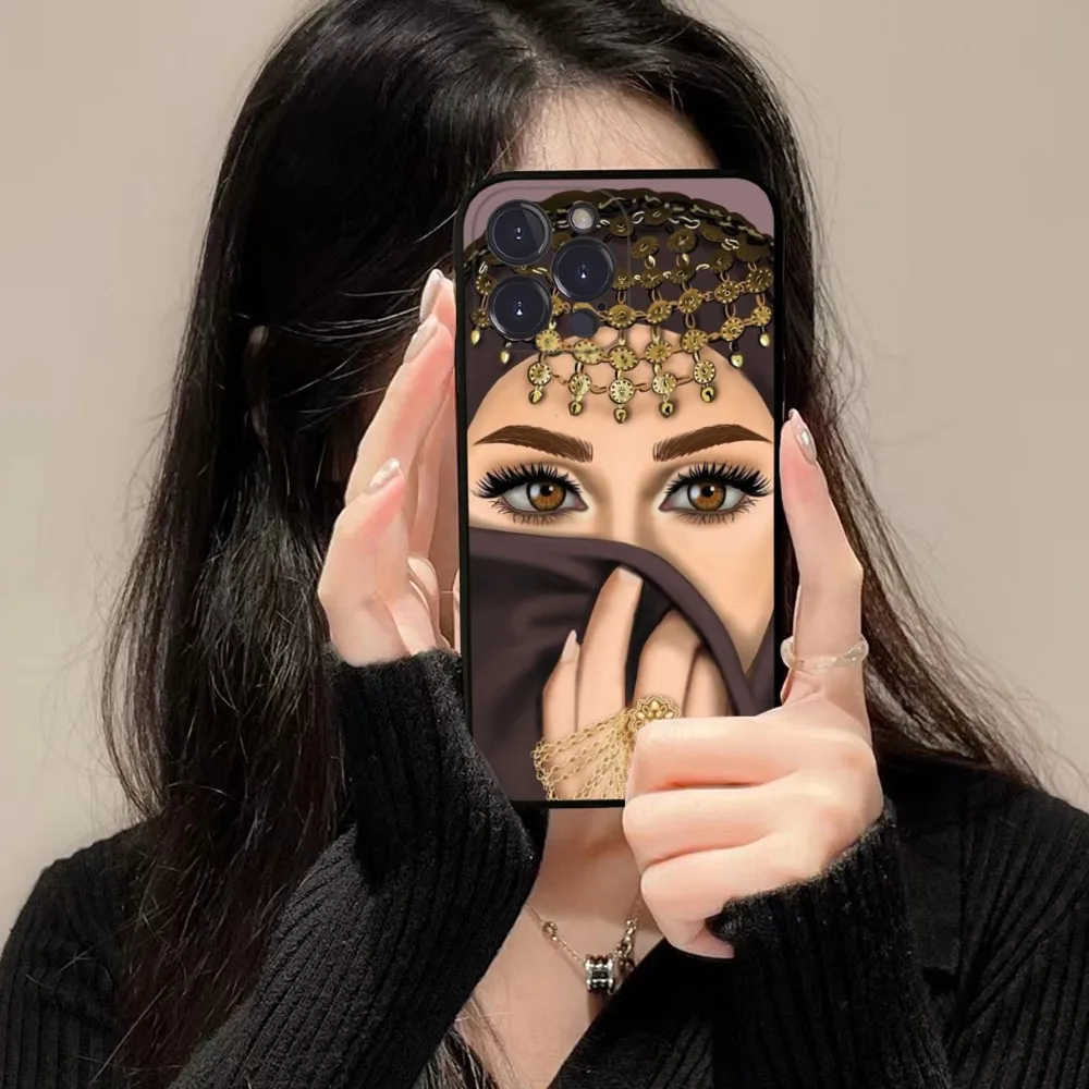 Woman In Hijab Face Muslim Islamic Girl Phone Case For iPhone 14 11 12 13 Mini Pro XS Max Cover 6 7 8 Plus X XR SE 2020 Funda