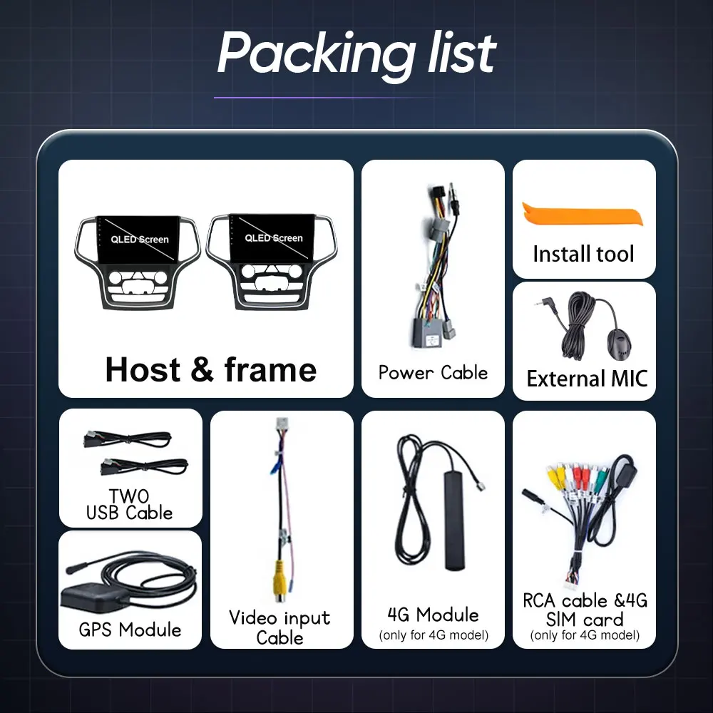 راديو السيارة Carplay لسيارة جيب جراند شيروكي WK2 2014-2022 الملاحة نظام تحديد المواقع أندرويد السيارات ستيريو مشغل وسائط متعددة 4G واي فاي BT No 2din #6