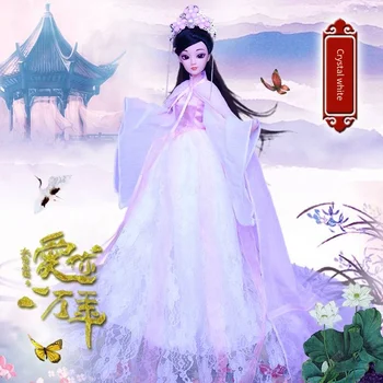 300mm Chinese Journey to the West antique girl doll set gift box 20 joint vinyl toy antique children's simulation doll