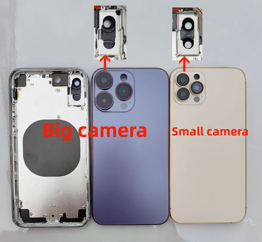 Housing For iPhone X To 14 Pro Big camera High Quality Back Cover With Middle frame Chassis  Battery Case Replace x like 14pro