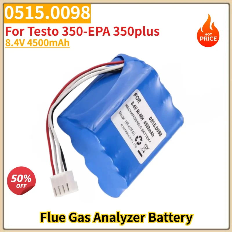 8.4V 4500mAh High Quality 0515.0098 Battery for Testo 350-EPA 350plus Flue Gas Analyzer Brand New Replacement Battery