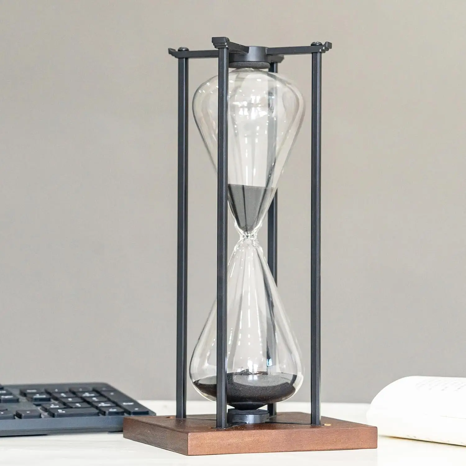 Reloj de Arena de Hierro Forjado de 30/60 Minutos, Temporizador Moderno de 60 Minutos, Regalo para Hombres y Mujeres, Temporizador de Arena para Cocina, Hogar y Oficina