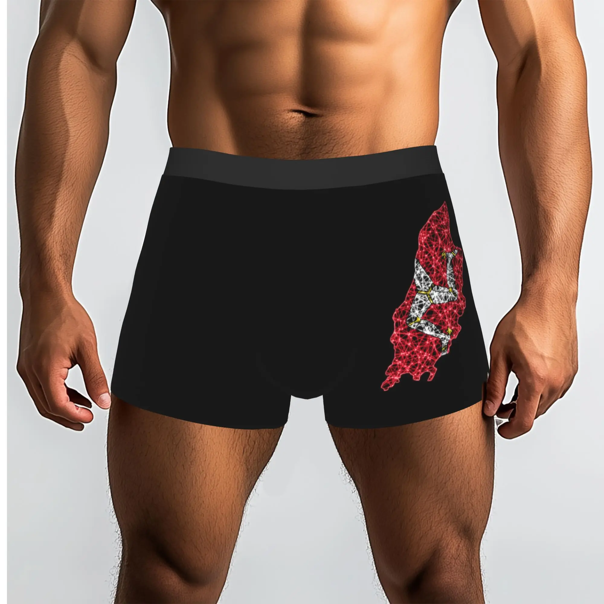 Custom Isle of Man Flag Map Boxers Shorts Men  Briefs Underwear Cool Underpants