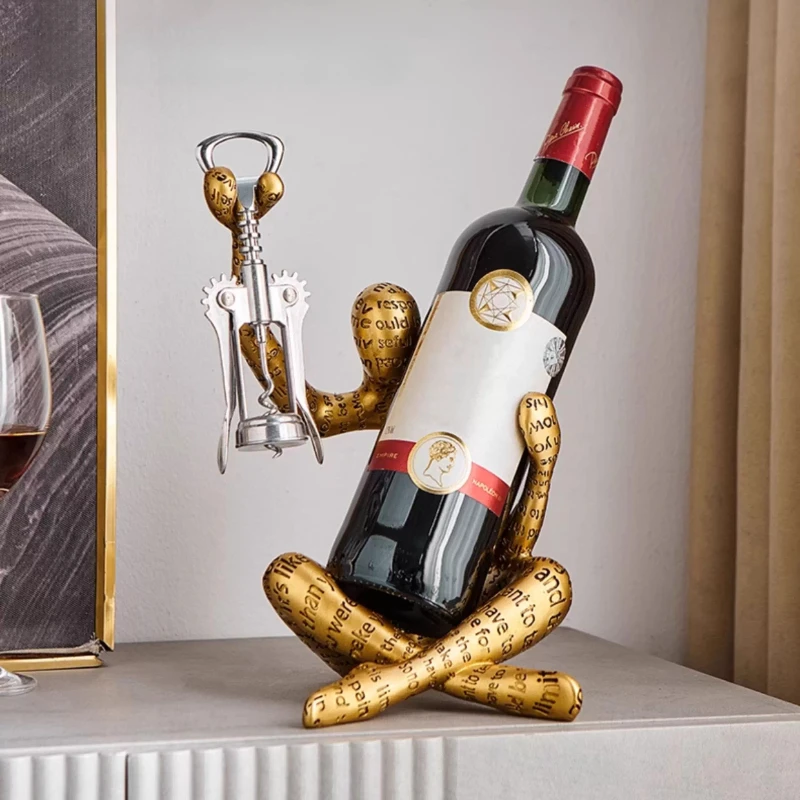

Скандинавский домашний декор, подставка для бутылок вина, креативная абстрактная фигурка, подставка для вина, гостиная, столовая, элитный художественный держатель для вина