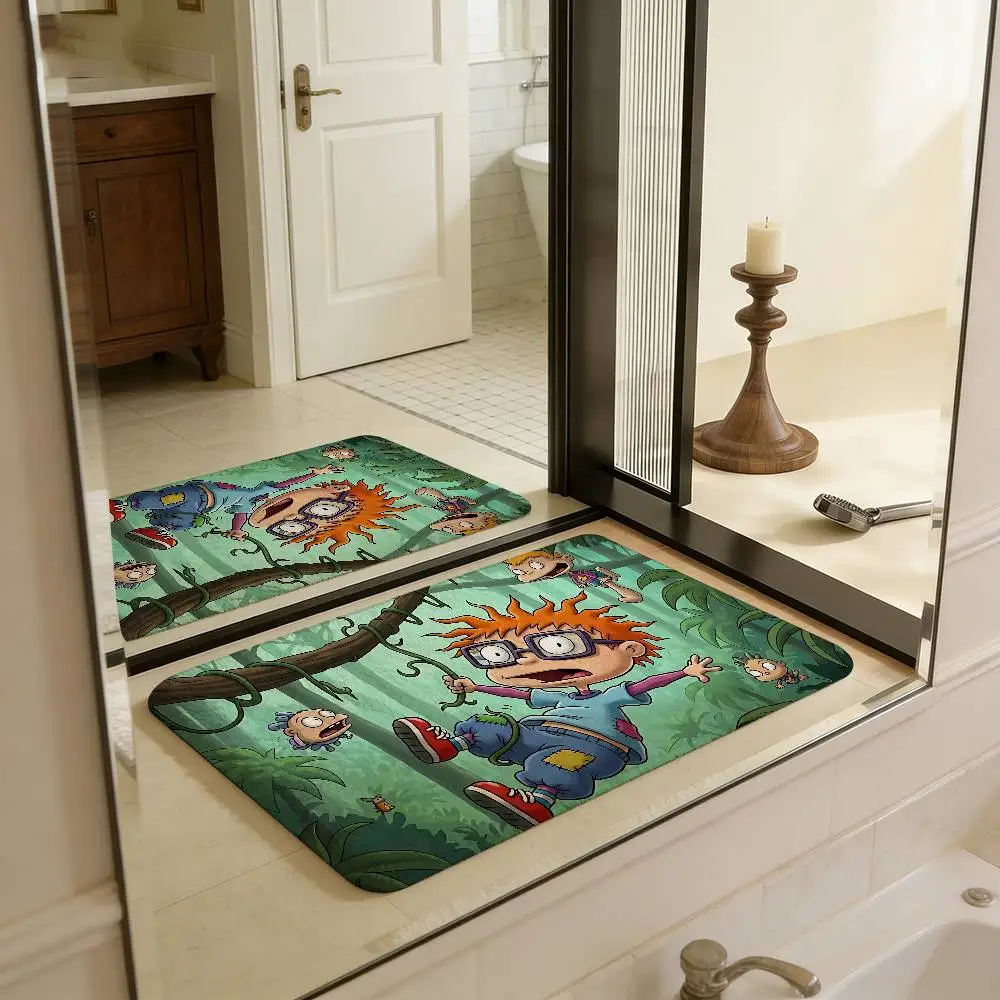 Cartoon Funny R-Rugrats Floor Mat INS Style Soft Bedroom Floor House Laundry Room Mat Anti-skid Household Carpets