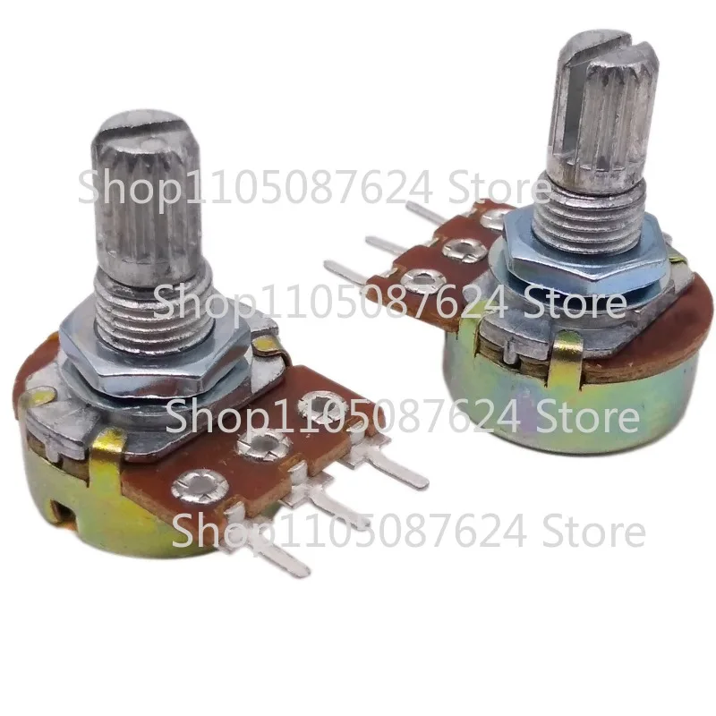 ZZZ 10pcs 100K ohm Linear Taper Rotary Potentiometer Panel pot B100K 20mm