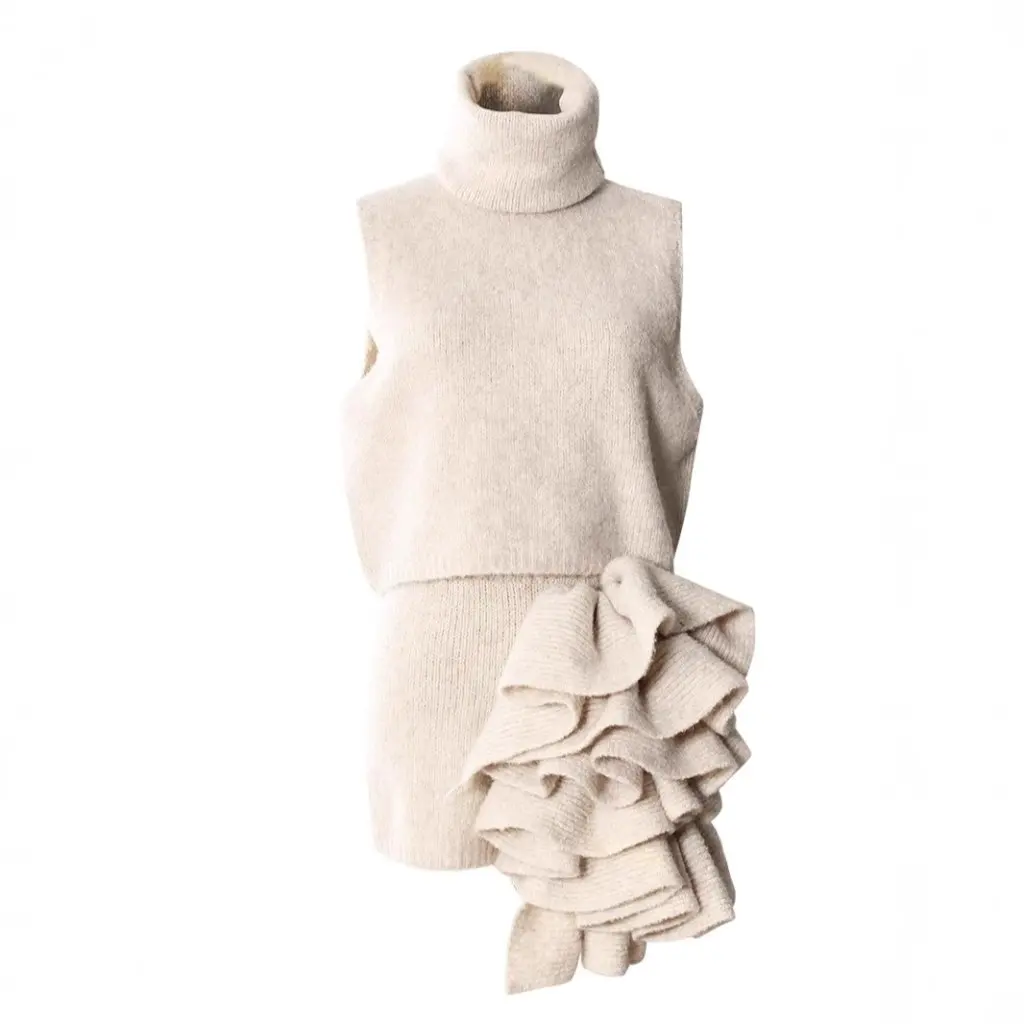 

Женский свободный элегантный длинный свитер, пальто, юбка, костюм, вязаный кардиган, комплект из трех предметов, весна-осень, нежный стиль