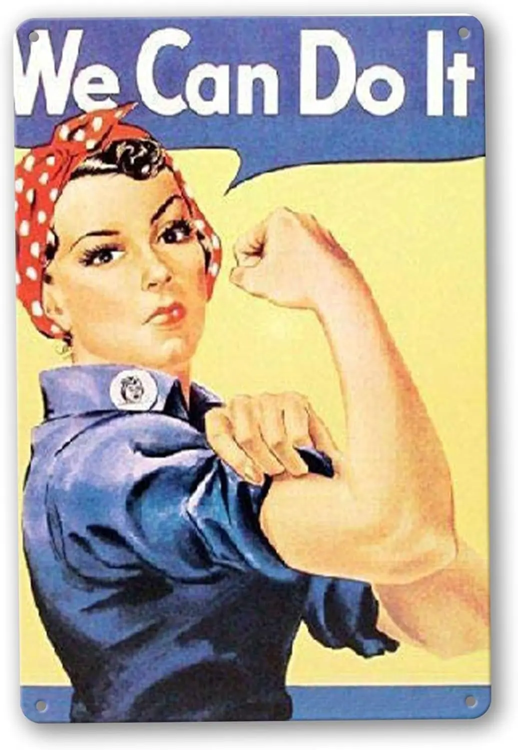 Rosie The Riveter We Can Do It WW2 Military Retro Vintage Style Metal Tin Sign 16x12in Retro Metal Vintage Sign