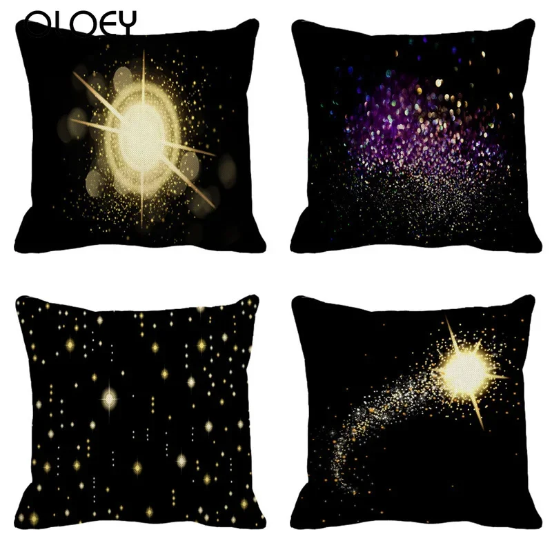 Night Sky Light Square Polyester Cushion Cover, Size 45x45cm, Home Bedroom Office Decoration, Hotel Decoration Cushion Cover  ..