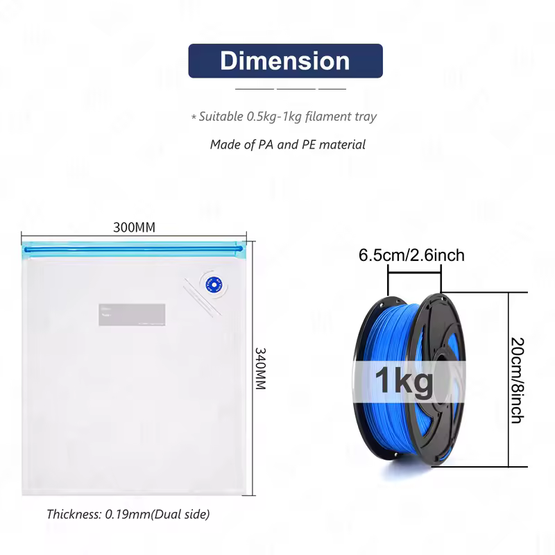 3D Printer PLA ABS TPU PETG 1kg Filament Vacuum Storage Bags Keep Material Dry Avoid Moisture Consumable Safekeep Filament Bag - Image 5