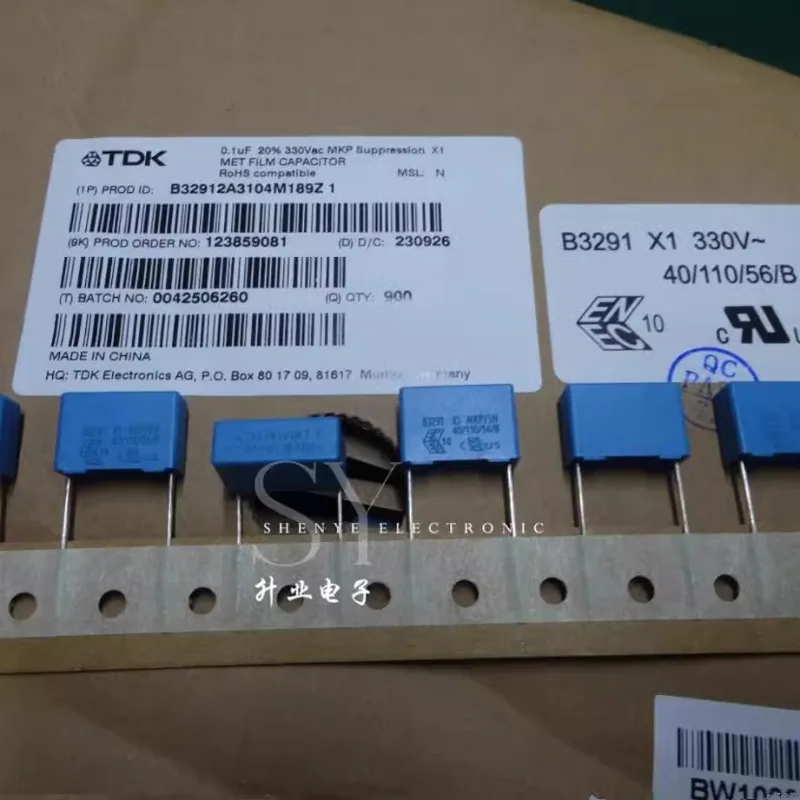 

10PCS EPCOS 0.1uf/330vAC 100nf u1 104 X1 Brand New 15mm Film Capacitor B32912A3104M