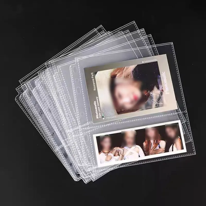 20pcs/Lot A5 Binder Sleeves Binder Photo Card Inner Pages Notebook Inner Page 2 Pockets Collect Book  Office School Supplies