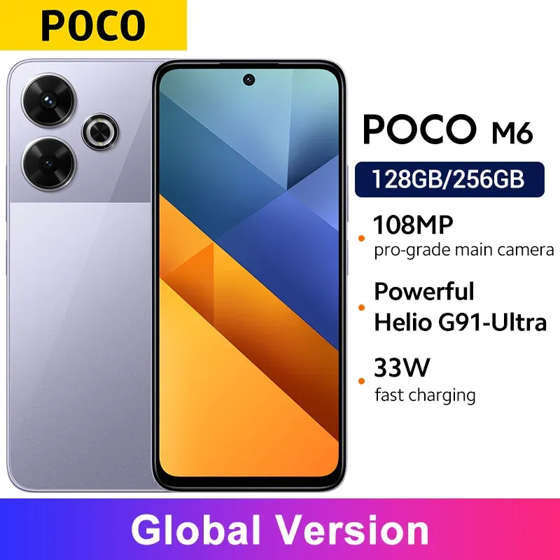 POCO M6 Global Version Smartphone 128GB / 256GB MediaTek Helio G91 Ultra 6.79'' 90Hz Display 33W Fast Charging 5030mAh 108MP NFC