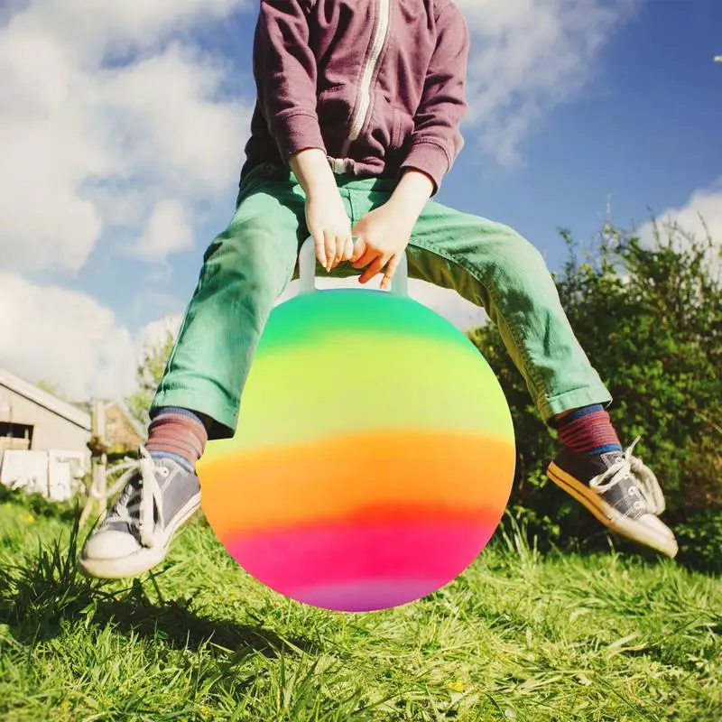 

Jumping Ball Inflatable Ball Toy With Handle Summer Party Favors 18Inch Rainbow Water Sphere For Toddler Outdoor Play Sports