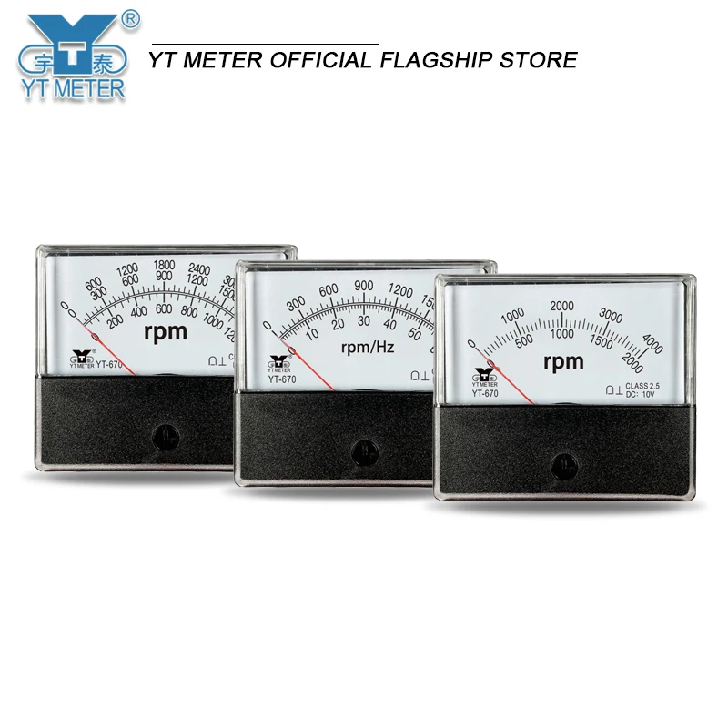 YT670 dual range three scale tachometer 10V 60rpm3600r/min1800 RPM 60Hz be670