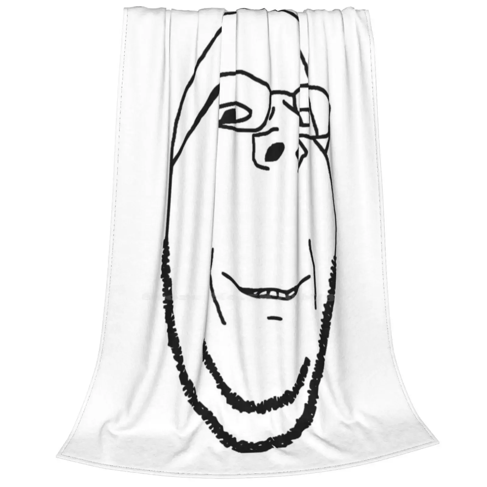 Smiling Wholesome Wojak / Soyjak Best Selling Room Household Flannel Blanket 4chan Meme Qa Wojak Soijak Soyjak