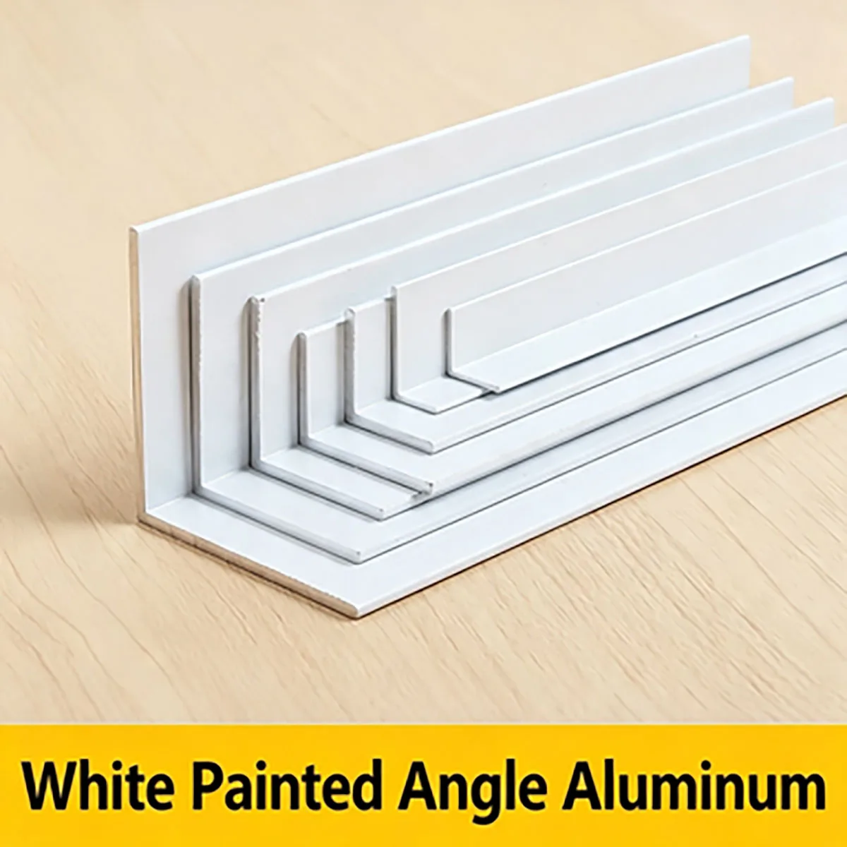 White Baked Paint Equal Angle Aluminum Profile, 90° L-shaped Decorative Strip, Metal Edge Trim & Corner Guard Bracket
