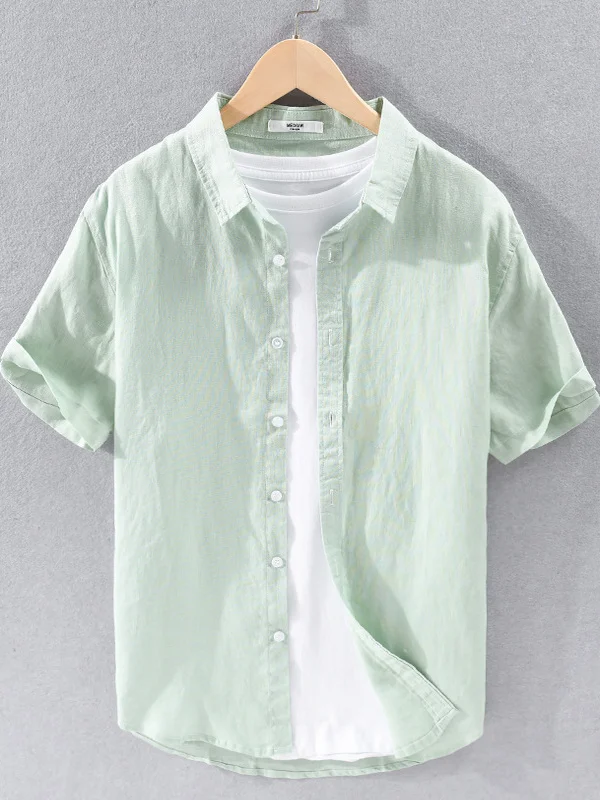 

Jinrun Linen irt Men's ort Sve Loose Breathable Casual Young Artistic Cotton Linen Waed irt Summer Thin Sle