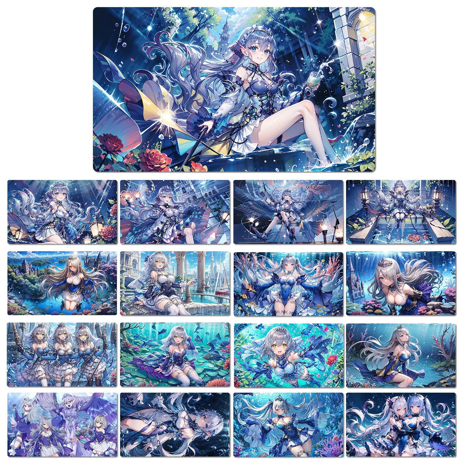 

YuGiOh Tearlaments Kitkallos Mat Scheiren Merrli TCG CCG Playmat Trading Card Game Mat Anime Mouse Pad Zone Free Bag 600x350x2mm