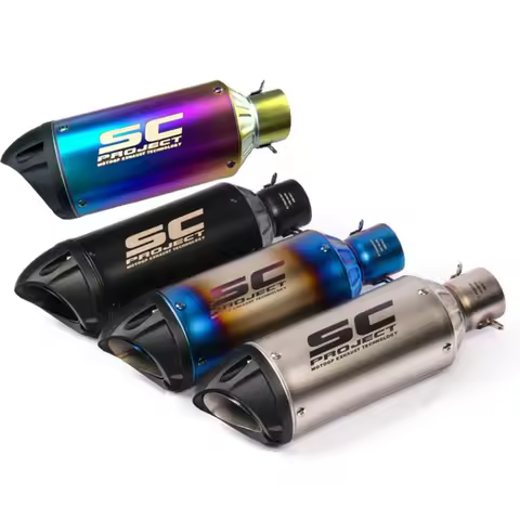 51mm Universal Stainless Steel Motorcycle Exhaust Straight Pipe SC Muffler For Z800 Z900 Z1000 R3 CBR600 S1000RR MT07 MT09