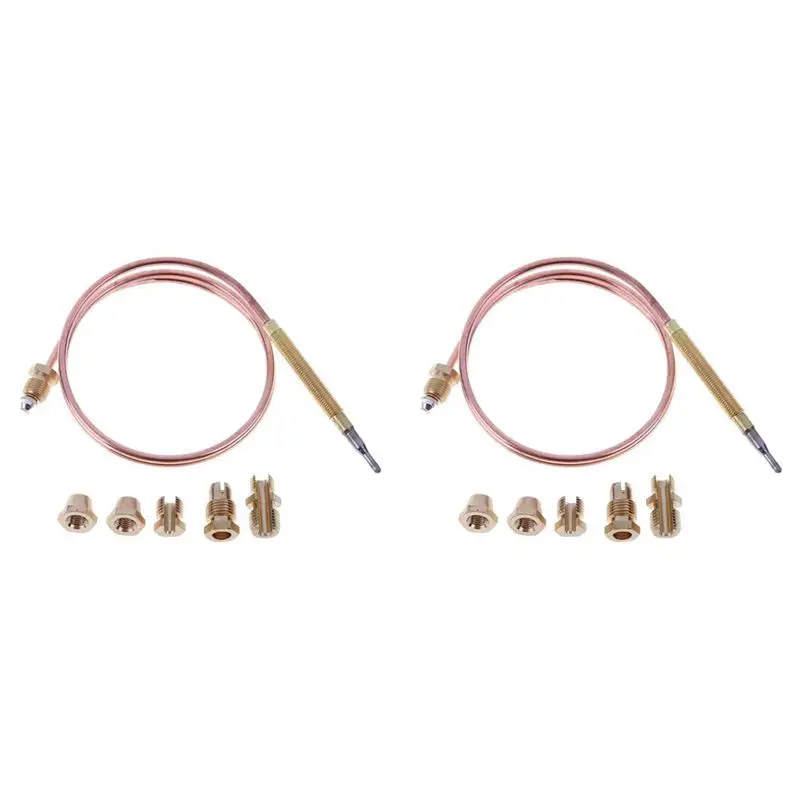 DT17 2 Set 90CM Thermocouple Sensor Universal Thermocouple for Gas Fireplace Fire Pit Patio Heater Water Heater