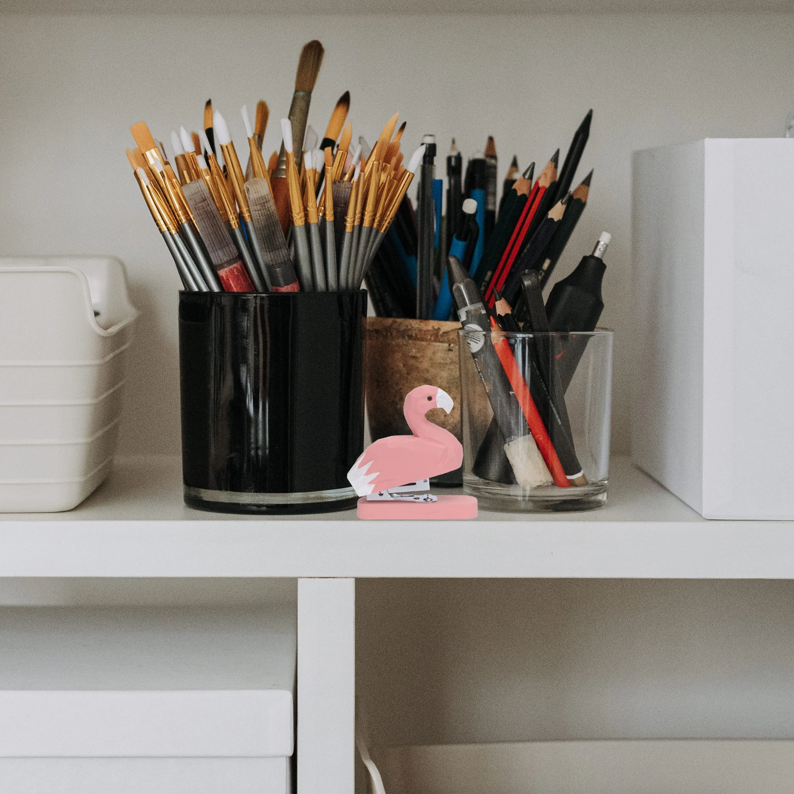 어린이 학생용 휴대용 대나무 스테이플러, 소형 사무용 종이 천공 공예 문구 용품