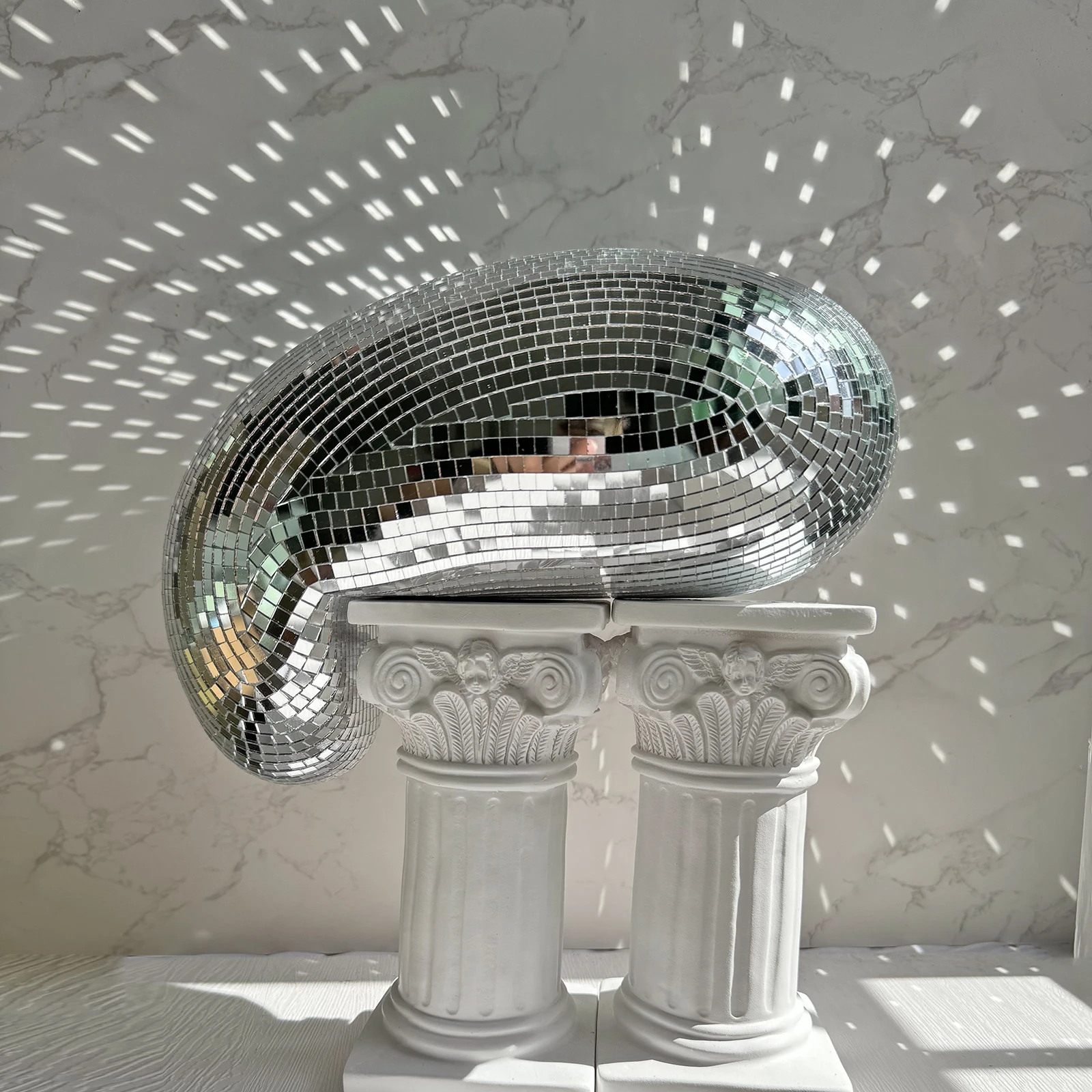 Melted Disco Ball Modern Home Decor Handmade Mirror Ball Aesthetic Room Decor Melting Disco Ball Bling Funky Room Decor