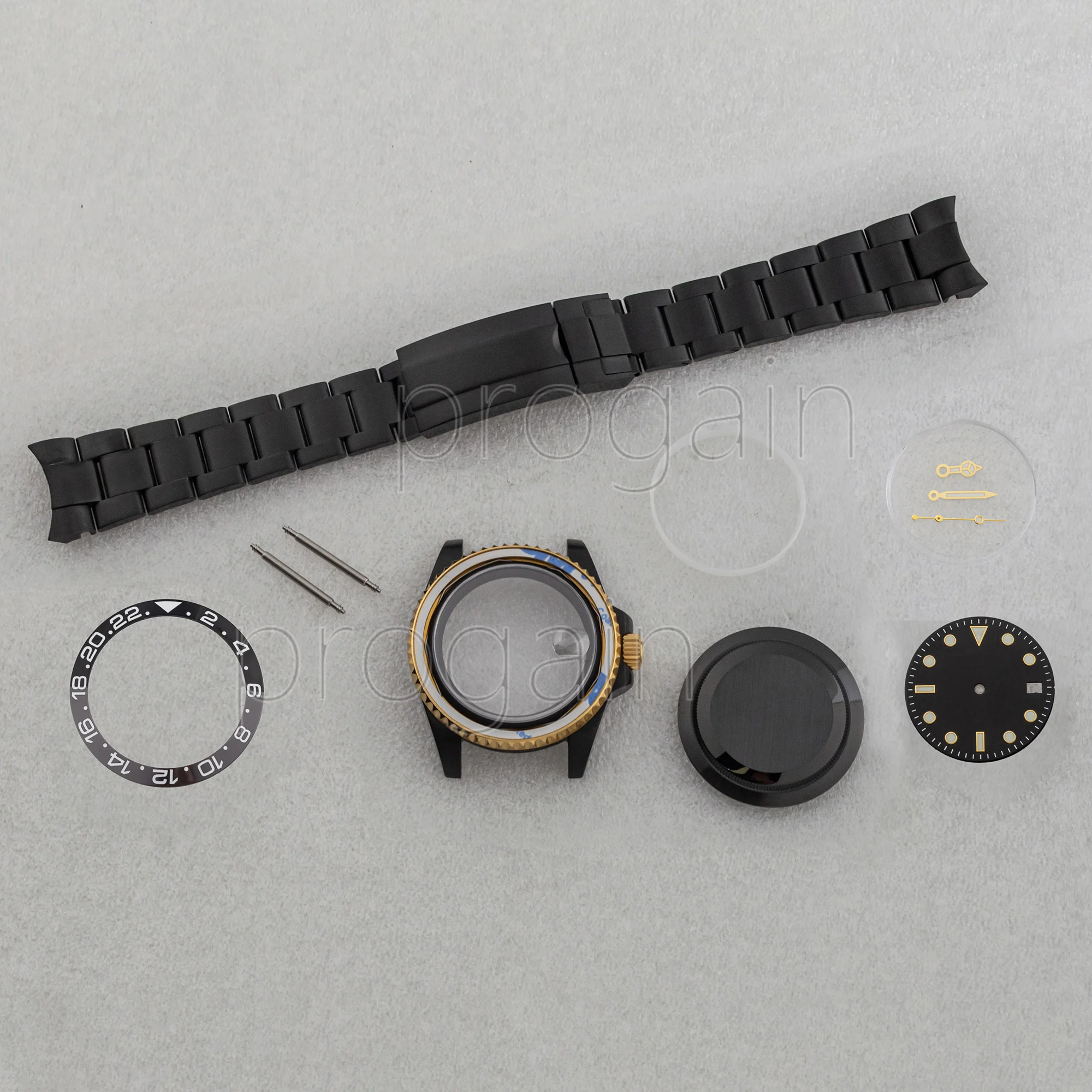 NH35 Case Strap Watch Bezel SUB GMT 28.5MM Dial Insert Ceramic 20MM Watchband Luminous Hands for NH36 Movement Mod Parts