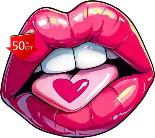 

Colour Valentine's Day Lips Unique Walls Camper Van Boat Bumper Sticker Cute Trendy Aesthetic