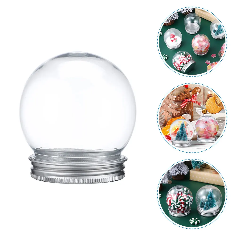 

15 Pcs Plastic Candy Bottle DIY Snow Globe Kit Round Jar The Pet Globes Baby