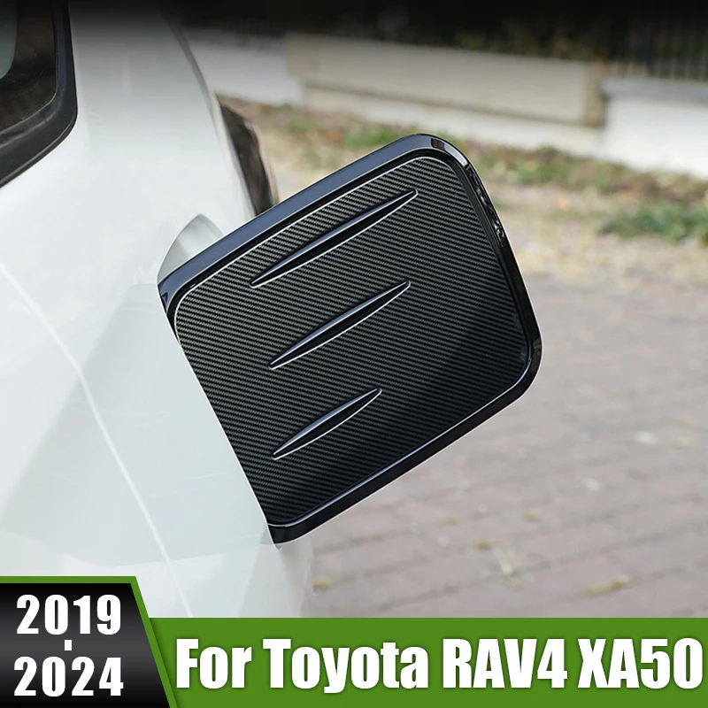 

For Toyota RAV4 XA50 2019 2020 2021 2022 2023 2024 RAV 4 Hybrid Carbon Car Fuel Tank Cover Oil Door Cap Trim Protective Sticker