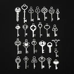 26/40pcs/lot Vintage Antique Cute Key Charms Mixed Keys Pendant For Diy Jewelry Making Supplies Accessories Bulk Items Wholesale