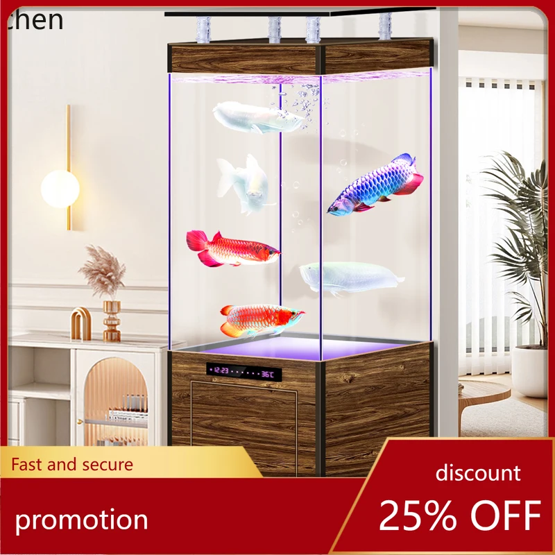 

HXL ultra-white glass fish tank landscaping floor-to-ceiling household bottom filter water-free box