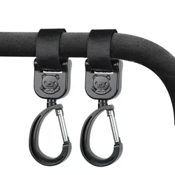 360 Degree Cart Organizer Storage Bag Hanger Universal Outdoor Stroller Accessories Baby Pram Hooks Rotate Hanging Bag