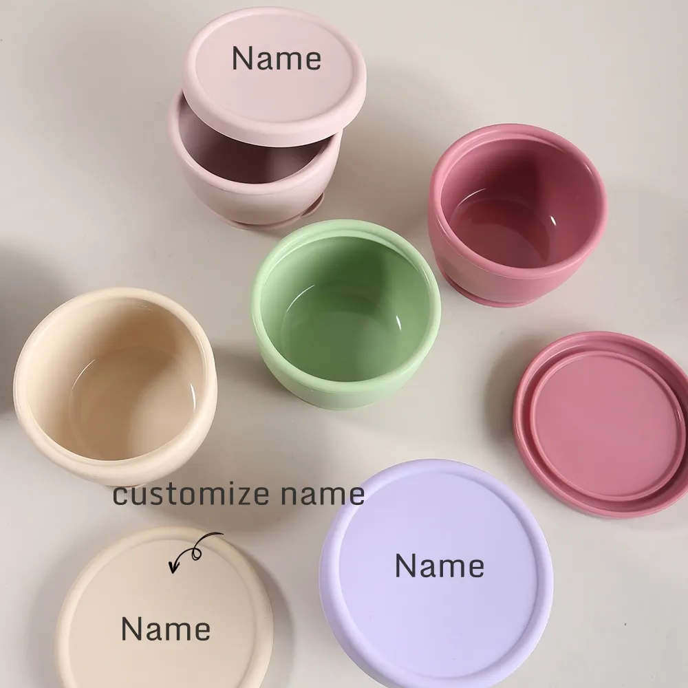 260ML Suction Bowl with Lid, Silicone Baby Training Feeding Set, Portable Travel Spoon & Dish for Toddlers Learning to Eat