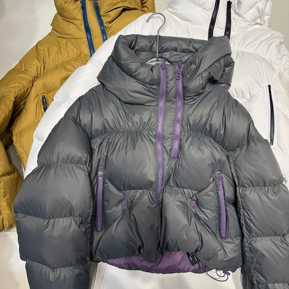 Donsjas met capuchon en lange mouwen Parka's Dames Herfst Winter Pufferjas Warm Casual Dikker dons Vintage veren Jassen Dames