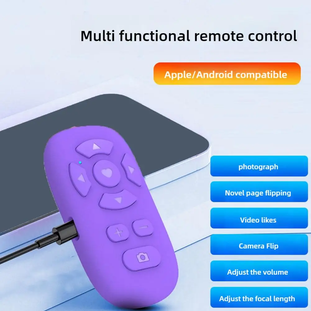 Wireless Bluetooth Remote Control Shutter Control Selfie Multifunctional Live Remote Control Video Novel Remote Control