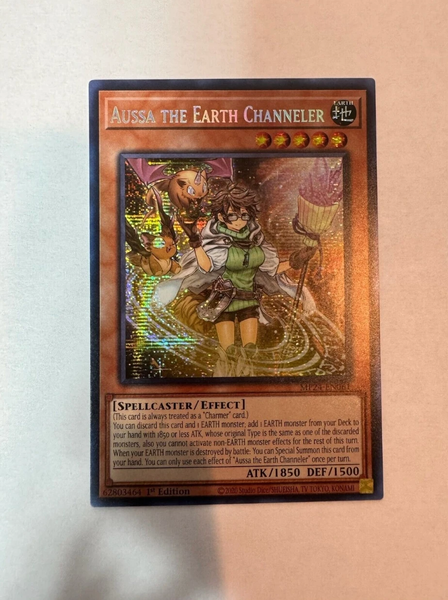 

Yugioh KONAMI Duel Monsters TCG MP24-EN061 Aussa the Earth Channeler Secret Rare English 1st Edition Collection Mint Card