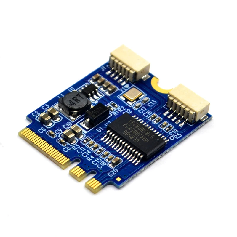 M.2 to USB Riser Card Converter with USB2.0 Cable M.2 USB Riser Card Adapter M.2 NGFF KEY A-E to Dual Port USB2.0 Expansion Card