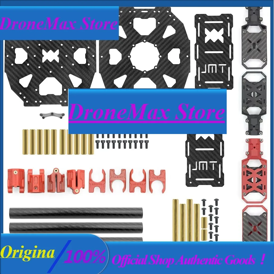DroMaJMT J630 630mm Carbon Fiber 4-axis Folding Rack Frame Kit High Landing Skid For DIY Multicopter RC Racing Drone KF23340