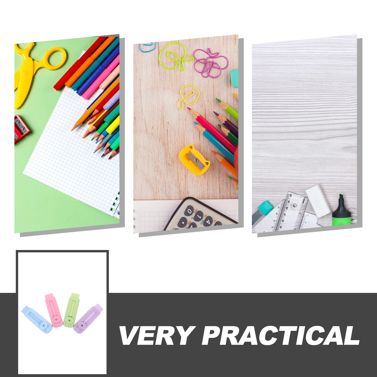 

8pcs Retractable Sliding For Students School Exam Pencil Multi-Function Small Portable Stationery School Test Exam Erasers