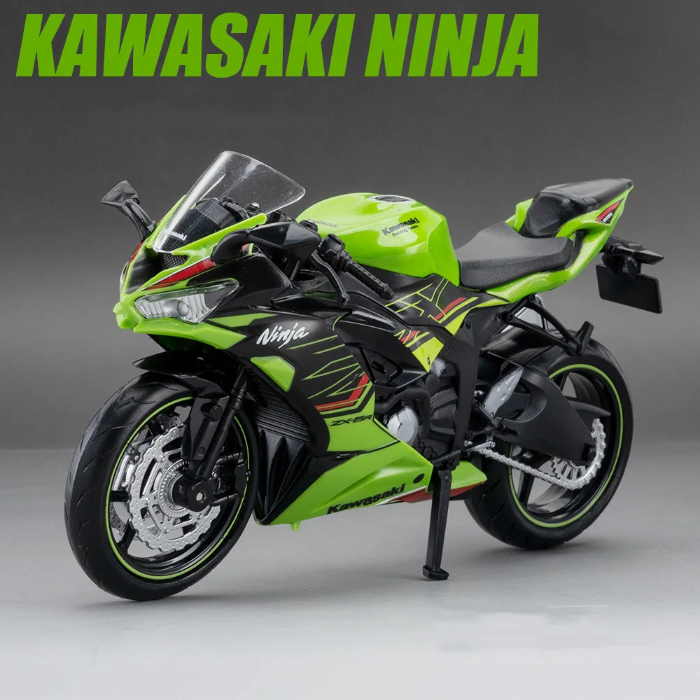 1:12 Kawasaki Motors Toys NinjaX6R Metal Diecasats Motorcycle Model With Front Wheel Steering Alloy Fuel Tank Toy For Kids' Gift