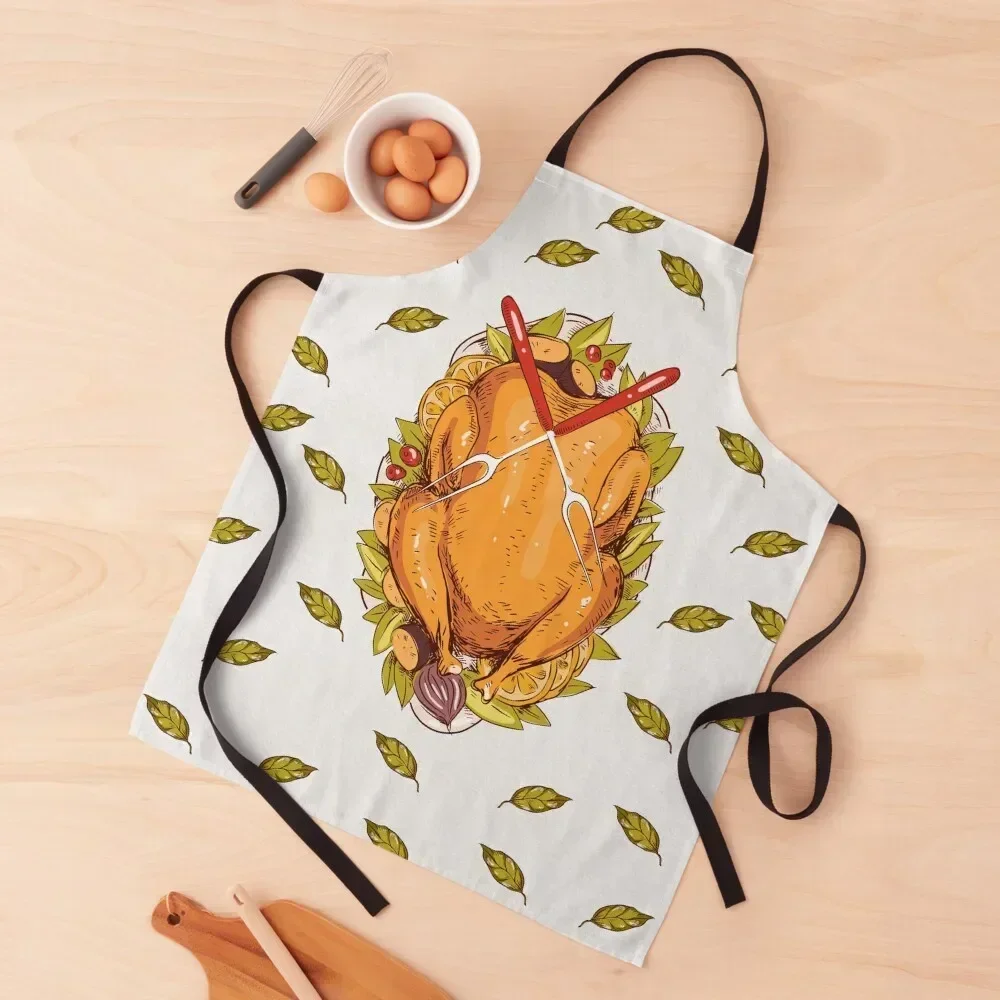 

Yummy Roasted chicken, Food pattern, Gift for chicken lover, vintage patterns Apron Customizable Woman chefs Salon Apron