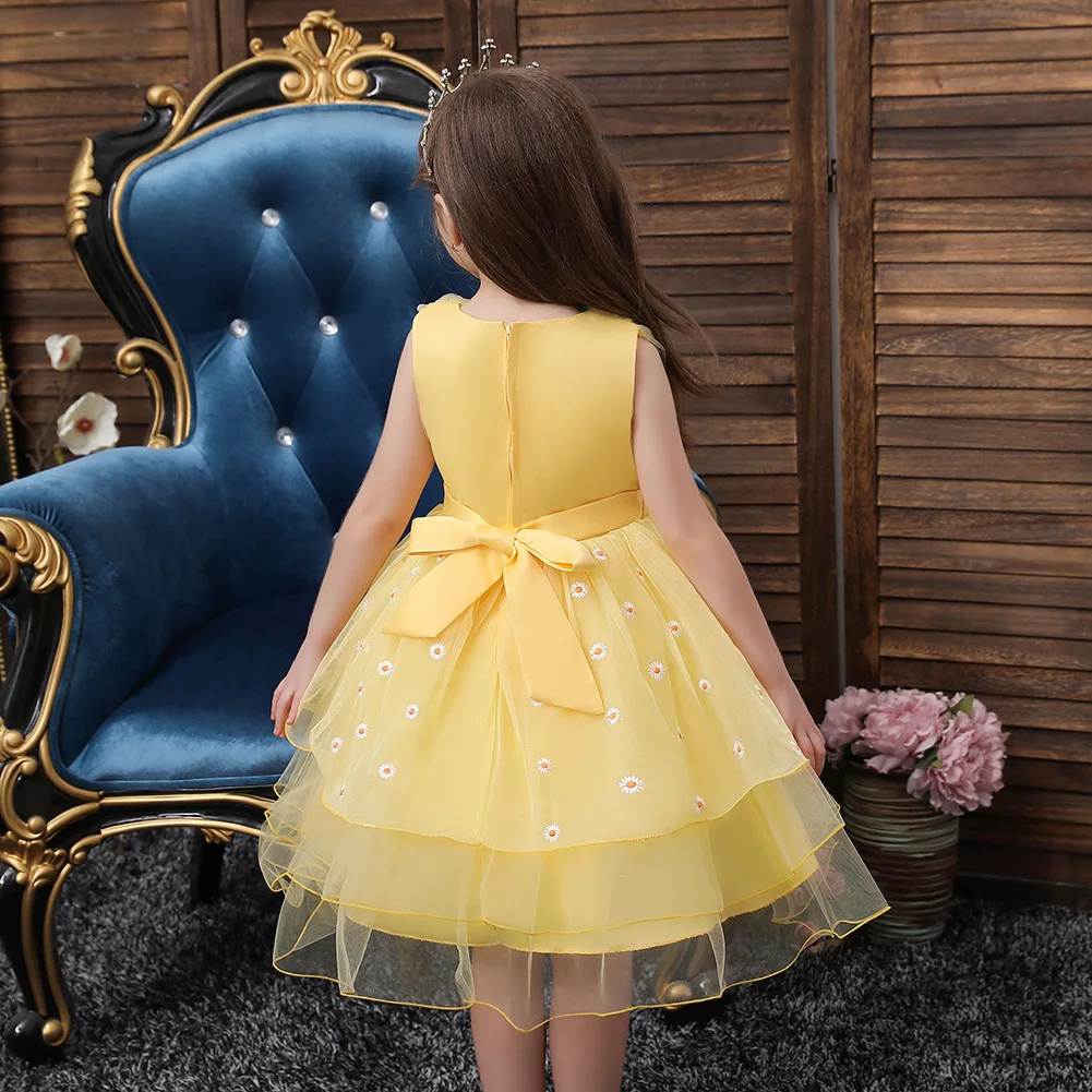 Girls\' 2024 Summer Elegant Dress For Party Flower Wedding Birthday Dresses Kids Gala Junior 2 To 8 10 Years Female Child Clothes