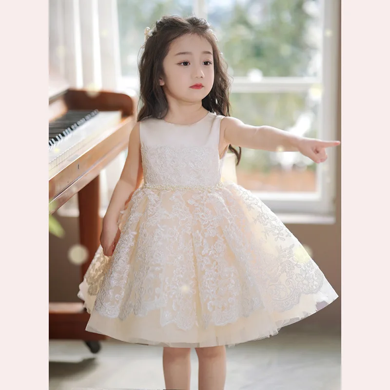 2025Girls Beautiful Birthday Full-Year Senior Flower Girl Wedding Eid Dress Princess Dress