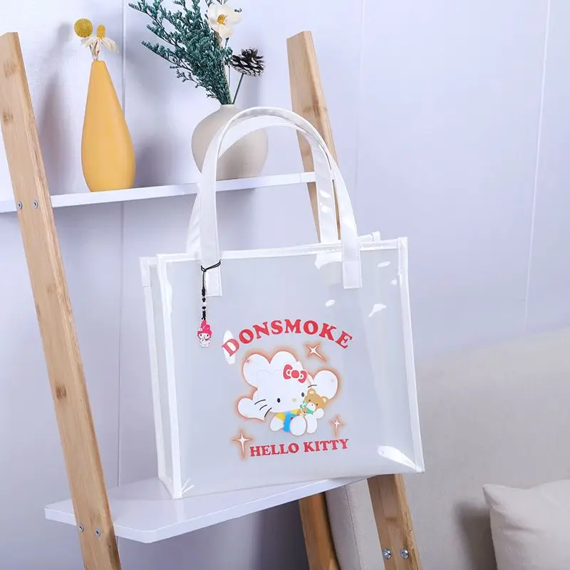 

MINISO New Sanrio Women Shoulder Bag Fashionable High Quality Transparent Handbag Cartoon Versatile Large Capacity Shopping Bag